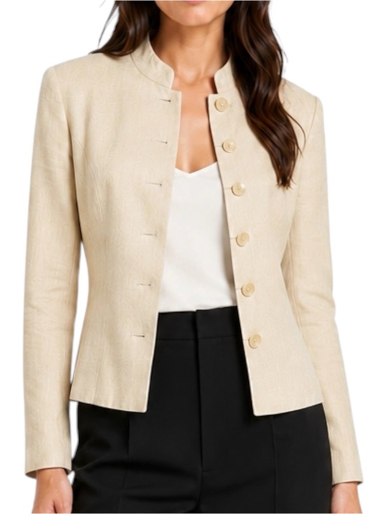 Polo Ralph Lauren Jackets & Blazers - RALPH LAUREN Cream Linen Shoulder Pad Jacket US 10